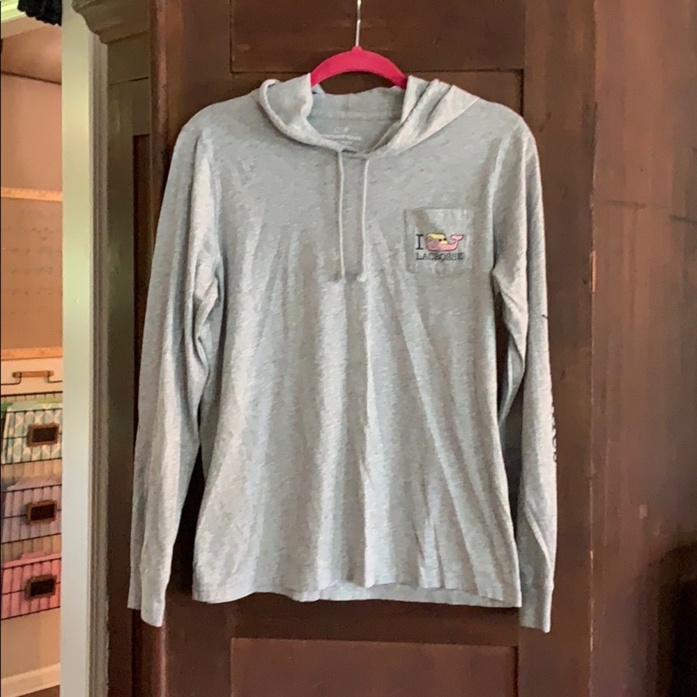 Vineyard Vines Lacrosse Hooded Shirt Size Medium